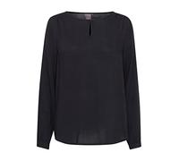 ICHI IHMAJA LS Damen Bluse Tunika Langarmshirt Shirt mit Knopfverschluss Tropfen-Ausschnitt Hochwertige Viskose-Qualität Regular Fit, Größe:XS, Farbe:Black (10011)