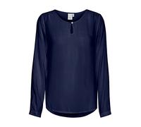 ICHI IHMAJA LS Damen Bluse Tunika Langarmshirt Shirt mit Knopfverschluss Tropfen-Ausschnitt Hochwertige Viskose-Qualität Regular Fit, Größe:XS, Farbe:Total Eclipse (14044)