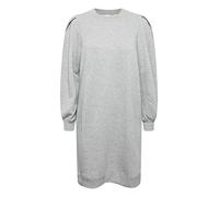 ICHI IHMALO SW DR Damen Sweatkleid Freizeitkleid Kleid Sweatkleid mit Puffärmeln Langarm breite Bündchen Regular-Fit, Größe:M, Farbe:Medium Grey Melange (200320)