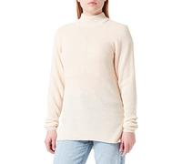 ICHI IHMARAT T Label Damen Strickpullover Rippstrickpullover mit Stehkragen Slim-Fit, Größe:L, Farbe:Tapioca (121403)