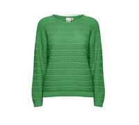 ICHI IHMARION LS4 Damen Strickpullover Feinstrick Pullover 100% Baumwolle Strickpullover mit Rundhalsausschnitt Regular-Fit, Größe:S, Farbe:Greenbriar (166127)
