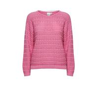 ICHI IHMARION LS4 Damen Strickpullover Feinstrick Pullover 100% Baumwolle Strickpullover mit Rundhalsausschnitt Regular-Fit, Größe:M, Farbe:Super Pink (172625)