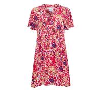 ICHI IHMARRAKECH AOP DR15 Damen Webkleid Blusenkleid Kleid V-Ausschnitt 100% Viskose (LivaEco(TM)) Loose fit, Größe:M, Farbe:Love Potion Flower AOP (202925)