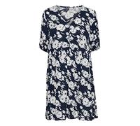 ICHI IHMARRAKECH AOP DR9 Damen Freizeitkleid Kleid mit V-Ausschnitt und kurzen Ärmeln, Gemustert, Größe:M, Farbe:Total Eclipse (194010)