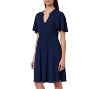 ICHI IHMARRAKECH SO DR11 Damen Freizeitkleid Kleid 100% Viskose Minikleid mit Flügelärmeln V-Ausschnitt Regular-Fit, Größe:M, Farbe:Total Eclipse (194010)