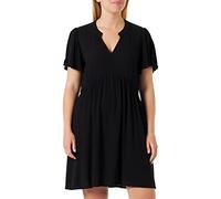 ICHI IHMARRAKECH SO DR11 Damen Freizeitkleid Kleid 100% Viskose Minikleid mit Flügelärmeln V-Ausschnitt Regular-Fit, Größe:M, Farbe:Black (194008)