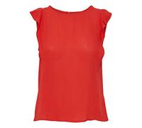 ICHI IHMARRAKECH SO TO4 Jersey Top Damen Shirt mit Rüschen an den Ärmeln, Größe:XS, Farbe:Bittersweet (171663)