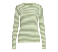 ICHI IHMIRA LS Damen Longsleeve Shirt 97% Baumwolle, 3% Elasthan figurumspielend, Größe:L, Farbe:Green Tea Stripe (202996)