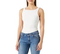 ICHI IHORETA to Damen Top Kurzarm Shirt Basic festest Rippentanktop aus Baumwolle Slim Fit, Größe:XS, Farbe:Cloud Dancer (114201)
