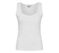 ICHI IHORETA TO2 Damen Top Kurzarm Shirt Basic Baumwolltop aus festerer Baumwolle eckiger Auschnitt Slim Fit, Größe:S, Farbe:Cloud Dancer (114201)