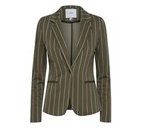 ICHI IHRUTI BL7 Damen Blazer Kurzblazer Jacke gestreifter Ein-Knopf-Blazer mit Stretch und Reverskragen, Größe:L, Farbe:Ivy Green (190512)
