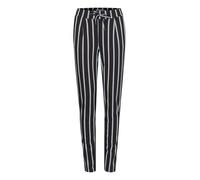 ICHI IHRUTI Damen Hose Stoffhose Pants mit Eingrifftaschen Kordelverschluss gestreift elastisch Regular fit, Größe:S, Farbe:Black (194008)
