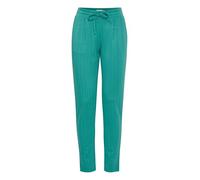 ICHI IHRuti Damen Hose Stoffhose Pants mit Tunnelzug Eingrifftaschen Slim fit, Größe:XXL, Farbe:Green-Blue Slate Stripe (203765)