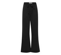 ICHI IHSIMONSE PA4 Damen Hose Stoffhose mit Stretch gerader Schnitt mit Gürtel und Bundfalten, Größe:L, Farbe:Black (194008)