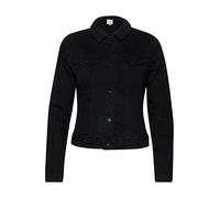 ICHI IHSTAMPE JA Damen Jeansjacke Denim Übergangsjacke mit Stretch und Knöpfen, Größe:38, Farbe:Black (10011)