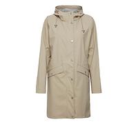 ICHI IHTAZI JA Damen Windbreaker Übergangsjacke Regenjacke Regenmantel mit Druckknöpfen und Kapuze, Größe:XS, Farbe:Doeskin (151308)
