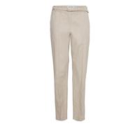 ICHI IHULANI PA Damen Stoffhose Hose mit Gürtelschlaufen Eingrifftaschen leicht elastisch Baumwollmischung Regular fit, Größe:42, Farbe:Doeskin (151308)