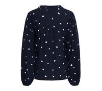 ICHI IHVERA Damen Bluse Blusenshirt Shirt mit V-Ausschnitt Gemustert Regular fit, Größe:36, Farbe:Total Eclipse Heart AOP (203249)