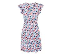 ICHI IHVERA Damen Kleid Blusenkleid Freizeitkleid Gemustert mit Bindeband Rüsschen V-Ausschnitt Regular fit, Größe:38, Farbe:Multi Flower AOP (203046)