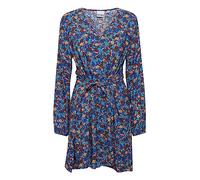 ICHI IHVERA DR 23 Damen Freizeitkleid Kleid Minikleid mit Glockenärmeln V-Ausschnitt Langarm Slim-Fit, Größe:42, Farbe:Blithe Flower (201758)