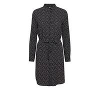 ICHI IHVERA DR18 Damen Freizeitkleid Kleid 100% Viskose Hemdblusenkleid Langarm Regular-Fit, Größe:36, Farbe:Black (194008)