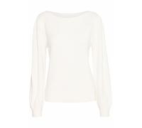 ICHI IHVIRELLE Damen Strickpullover Feinstrick Pullover Pulli mit Puffärmel Rippbündchen Regular fit, Größe:M, Farbe:Cloud Dancer (114201)