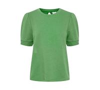 ICHI IHYARLA SW Damen T-Shirt Kurzarm Shirt Kurzarmsweatshirt mit Rückenausschnitt Kurze Puffärmel Organic Cotton Regular Fit, Größe:M, Farbe:Greenbriar (166127)