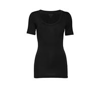 ICHI IHZOLA Damen T-Shirt Kurzarm Shirt rundhalsshirtp mit aufgesetzten Kanten Slim Fit, Größe:S, Farbe:Black (10001)