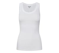 ICHI IHZOLA to Damen Top Kurzarm Shirt Basic rundhalstop mit aufgesetzten Kanten Slim Fit, Größe:L, Farbe:White (10100)