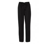 Ichi IXCAISY Damen Hose Stoffhose Pants mit Bindeband Gürtelschlaufen Ziernähten leicht elastisch Regular fit, Größe:42, Farbe:Black (194008)