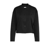 Ichi IXKATE Damen Jacke Bomberjacke Übergangsjacke mit Druckknöpfen leicht elastisch Loose fit, Größe:L, Farbe:Black (194008)