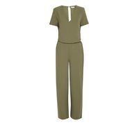 Ichi IXMILA Damen Overall Jumpsuit Einteiler mit V-Ausschnitt Hakenverschluss freie Rückenpartie leicht elastisch Regulat fit, Größe:XL, Farbe:Kalamata (190510)