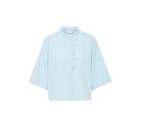 Ichi IXNEDDIE MS Damen Bluse Blusenshirt mit 3/4-Arm Rüsschen Regular fit, Größe:38, Farbe:Placid Blue (153920)