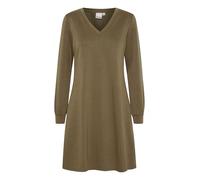 ICHI IXSvala Damen Kleid Sweatkleid Midikleid mit V-Ausschnitt Rippbündchen leicht elastisch Regular fit, Größe:M, Farbe:Lizard (180629)