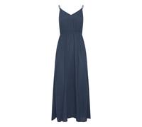 ICHI - Maxikleid mit V-Ausschnitt und Spaghettiträgern blau - Gr. - M
