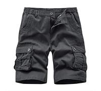 iCKER Herren Cargo Shorts Camouflage Freizeit männer Kurze Hose Lose Fit Baumwolle Bermuda Camo Shorts Sommer, Grau 2#, 40