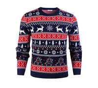 iClosam Herren Weihnachtspullover Strickpullover Langarm, Ugly Christmas Sweater Herren Weihnachtspulli, Lustige Strick Christmas Sweater, Pullover mit Rundhalsausschnitt