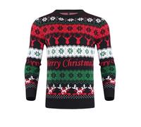 iClosam Herren Weihnachtspullover Sweater Christmas Pullover Rundhals Warme Strickpulli für Weihnachten