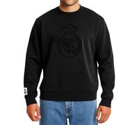 Icon Sports Herren Monochromatic Crew Neck Pullover, Mono Black | Real Madrid, Medium
