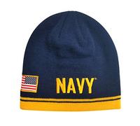 Icon Sports US Navy Beanie - Military Bestickt Battle Flag Patch Cuff Knit Mützen Cap Watch Herren Damen Einheitsgröße