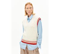 ARMEDANGELS - Women's Iconic Å College Knit Vest - Pullover, Gr. XXL, weiß (Oatmilk/MarsRed)