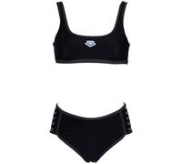 ARENA Damen Icons Logo Bikini-Set, Schwarz-Asphalt, S