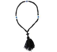 IconsGr Handgefertigter christlich-orthodoxer Komboskoini-Gebetsschnur, 100 Knoten, Wolle, Anhänger schwarz