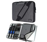 iCozzier 13-13.3 Zoll Griff Laptop Aktentasche Umhängetasche Elektronisches Zubehör Organizer Messenger Tragetasche mit Schultergurt - Grau