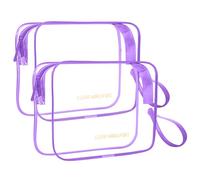 Icramsy Transparente Make-up-Tasche, 2 Stück, TSA-geprüft, Kulturbeutel, Reise-Kulturbeutel, zum Aufhängen, Make-up-Kosmetiktasche für Damen und Herren, Violett, Modern