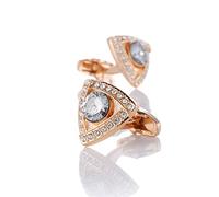 Icufflink Manschettenknöpfe für Herren, Dreieck Strass Dots Rose Gold Kupfer Französische Manschettenknöpfe, Großes Geschenk Classic Shirt Anzug Zubehör Links Für Boss Business Hochzeit Offizielle