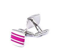 Icufflink Manschettenknöpfe für Herren, Epoxy Pink Gestreifte Emaille Kupfer Französische Manschettenknöpfe, Sparkly Geschenk Modisches Shirt Zubehör Für Buchhalter Boss Business Hochzeit Prom Offi