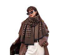 iCuviy Große Pashmina-Schals und Wraps für Frauen, extra weich, Kaschmir-Gefühl, Überwurf für Damen, Herbstschals, Schals und Wraps für Hochzeit, Hahnentritt Braun, Large