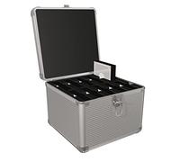 Icy Box IB-AC628 Kunststoff-Schutzkoffer für 10x 2,5"/3,5" Laufwerke inkl. Schutz gegen statische Aufladung und Stöße (silber)