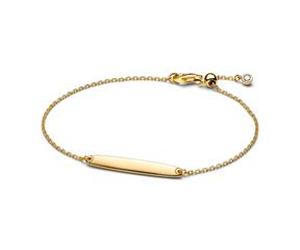 ID-Gravurarmband für Damen, vergoldet mit Zirkonia